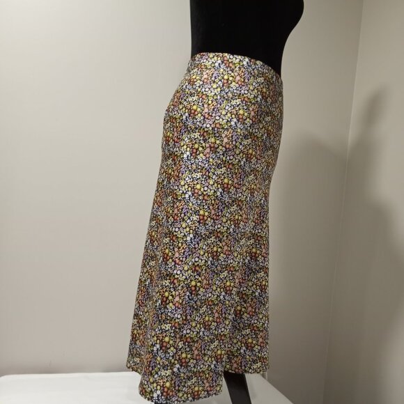 LOFT MULTICOLOURED FLORAL PRINT A-LINE SKIRT WOMEN SIZE M - Picture 6 of 6